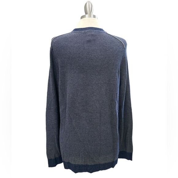 Floreal navy gray weave knit no fabric content possibly cotton sleeve length 21 - Picture 2 of 4